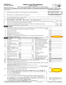 tax form ppp schedule c sample